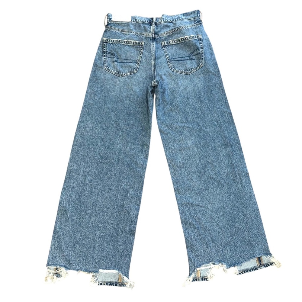 American Eagle NWT Dreamy Drape Super High Rise Baggy Wide Leg Jeans 6 SHORT - Picture 5 of 8